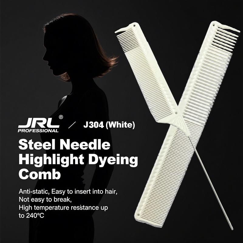 หวีตัดผมป้องกันไฟฟ้าสถิตเซรามิก JRL - 240C ทนความร้อน - ผมหนาฟันคู่/ผมชั้นดี - ร้านทําผม/บ้าน