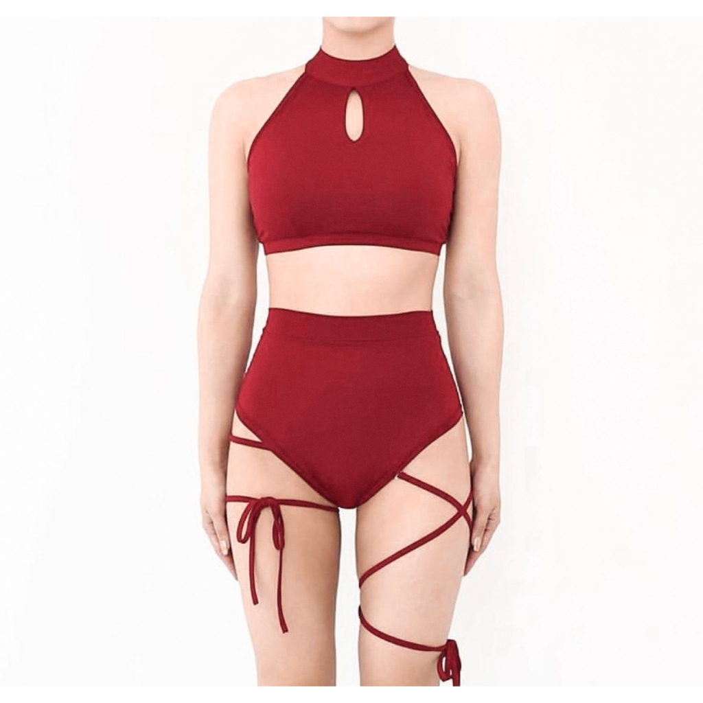 Pole Dance Suit Professional polewear กางเกงขาสั้นป้องกันแสงสะท้อน Hollow Top Laced-up กางเกงขาสั้นส