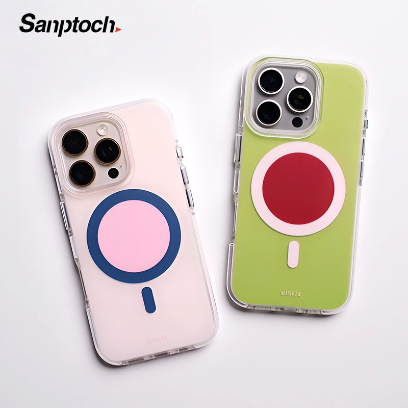 Sanptoch สําหรับแม่เหล็กแฟชั่นสีเคสโทรศัพท์สําหรับ iPhone 17 16 15 14 13 Pro Max Soft Tpu กันชน Matte Skin-Fried ฝาหลังสําหรับกันกระแทกปลอกแข็งพร้อมฟิล์มเลนส์แก้วฟรี