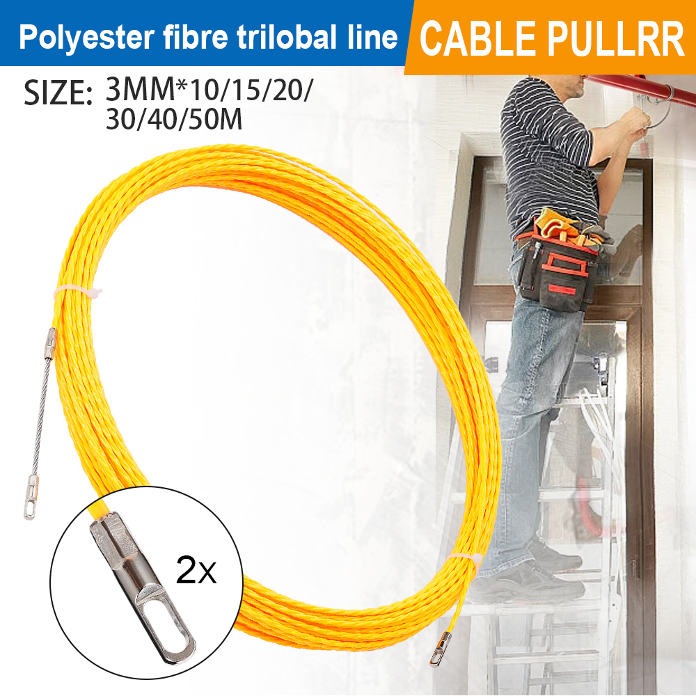Dia.3/4/5 มม.สายดึงปลาเทป Reel Wire Puller โลหะไฟเบอร์กลาสตะกั่วอุปกรณ์ก่อสร้าง Telecom ช่างไฟฟ้า Conduit เครื่องมือ