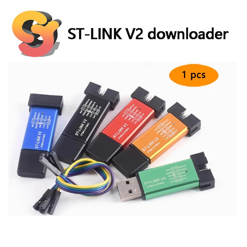 [สต๊อกพร้อม] 1 ชิ้น ST-LINK V2 STM8/STM32 จําลองอุปกรณ์โปรแกรมเมอร์ stlink Downloader Line Burner Te