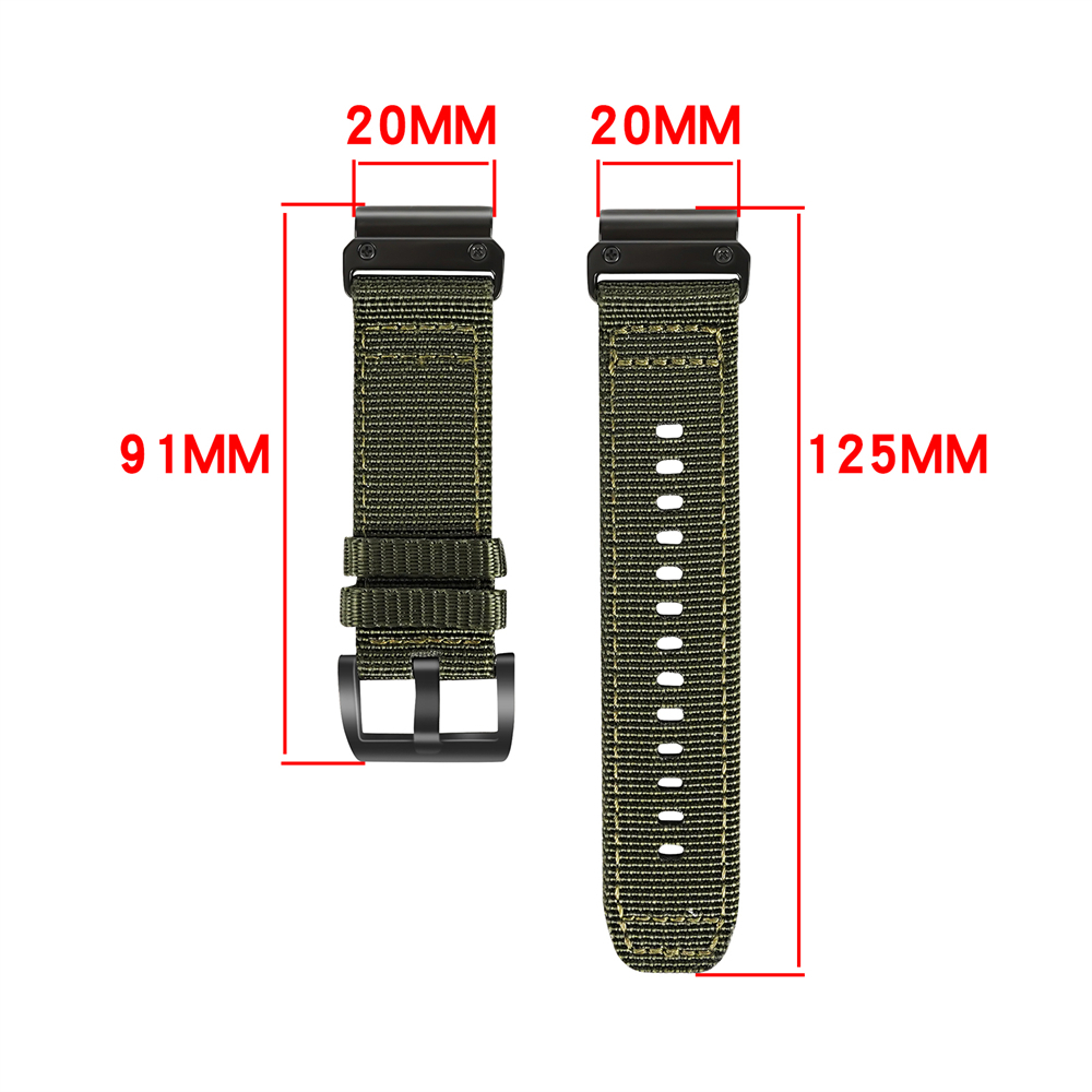 20 มม.22 มม.26 มม.ผ้าใบสําหรับ Garmin Fenix 5S 6S 7S 7 6 5 smartwatch ไนลอนกีฬา Quick release band breathable เปลี่ยนสายรัดข้อมือ