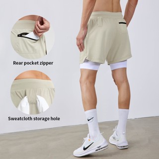 กางเกงวิ่ง 2IN1 ชายหญิง กันเหงื่อซับใน ผ้าร่มแห้งไว เหมาะสำห…