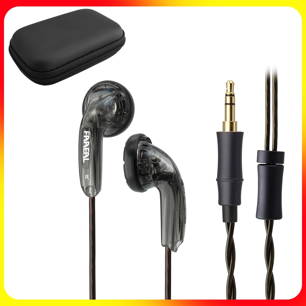 FAAEAL Rosemary ชุดหูฟัง SPC รุ่นกล่องเก็บ HiFi In-ear Monitor ความต้านทานสูง 150Ω หูฟังหัวแบน 15.4 มม.ไดร์เวอร์หน่วยเบสเพลงเอียร์บัดพร้อมปลั๊ก 3.5/4.4 มม.
