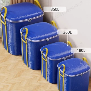 【พร้อมส่ง】350L กระเป๋าเก็บของ กระสอบเก็บผ้านวมพับได้ ถุงเก็บผ้าห่มมีซิปคู่ กันน้ำและกันฝุ่น ผ้าหนา