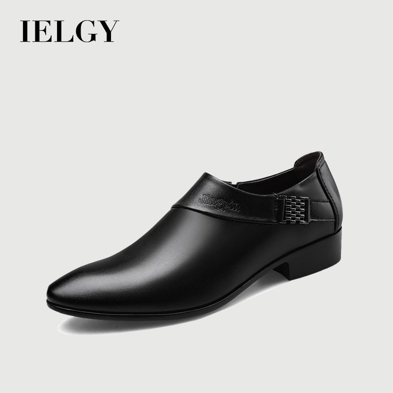 IELGY ผู้ชายธุรกิจรองเท้าหนังผู้ชายใหม่ชี้ต่ําด้านบนชุดรองเท้าหนังขนาดใหญ่