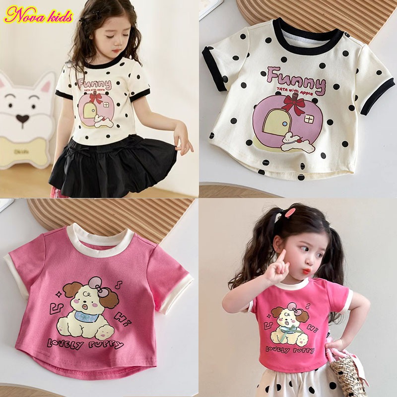 เสื้อยืดเด็ก เสื้อเด็กผู้หญิง ท็อปส์ซูเด็ก น่ารักหวาน คอกลม ฤดูร้อน สันทนาการ แฟชั่น เวอร์ชั่นเกาหลี 130-160ซม จัดส่งจากประเทศไทย【จัดส่งจากประเทศไทย】