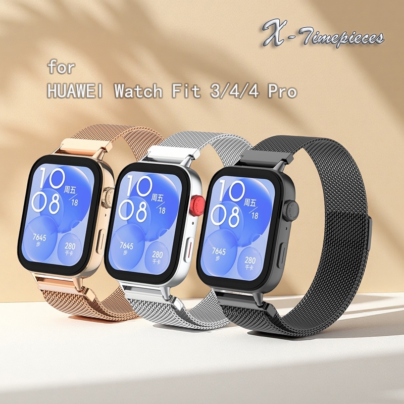 Metel สําหรับ Huawei Watch Fit 3/4/4 Pro/5/5Pro, สแตนเลสแม่เหล็กสร้อยข้อมือ Milanese Smooth Soft ธุรกิจกันน้ํา Huawei FIT สายคล้อง