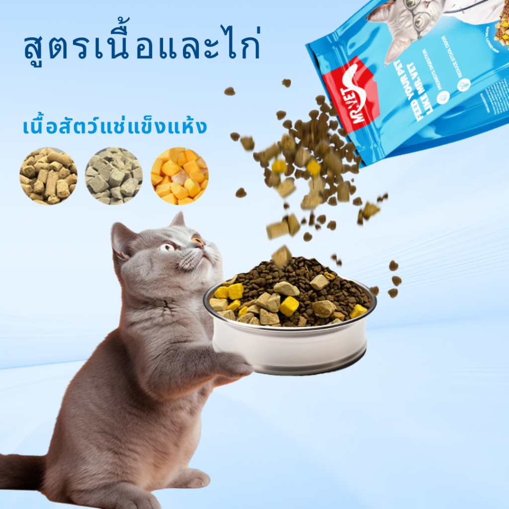 Mr.Vet T1 Chicken & Beef 5กก. อาหารแมวระดับพรีเมียมสําหรับการปรับปรุงทางเดินอาหาร ราคา ถูกที่สุด ดีลบีเคเค แกลเลอรีภาพที่ 7