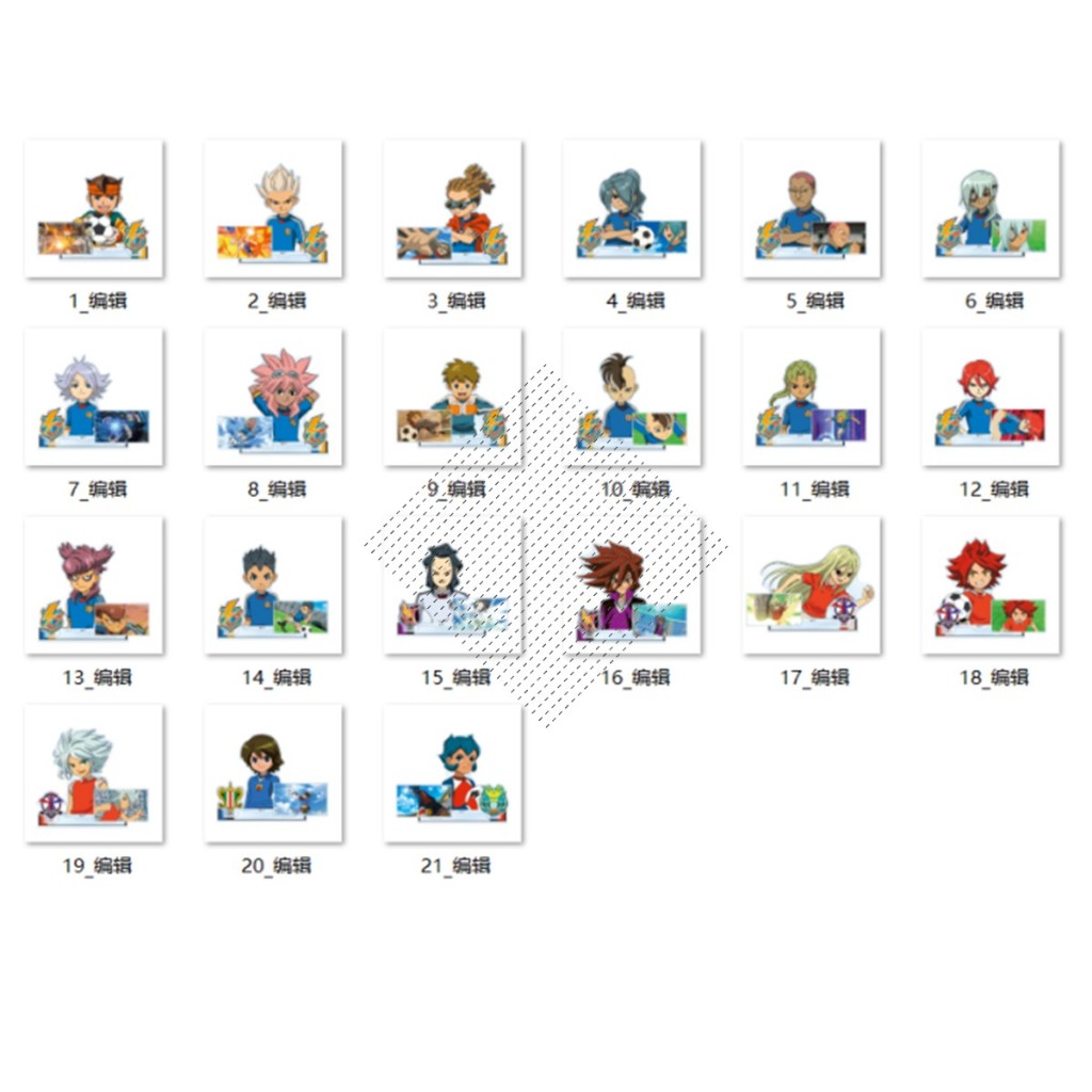 Inazuma Eleven Chibi ชุดขาตั้งอะคริลิค - Endou Mamoru Goenji Shuuya Fanmade คอลเลกชันฟิกเกอร์อนิเมะ