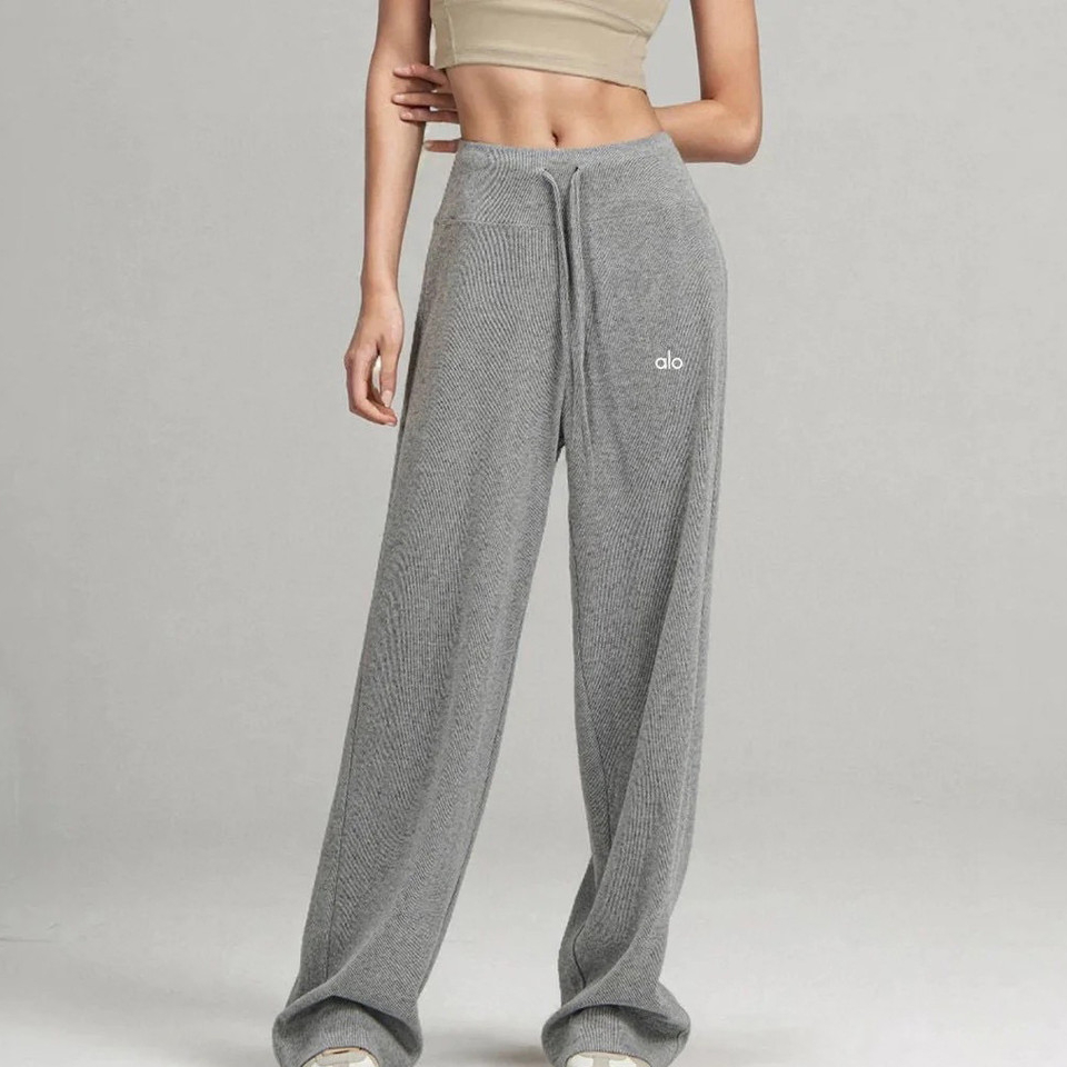 อุปกรณ์ ตกแต่งบ้าน Alo sco กางเกงโยคะผู้หญิงขี้เกียจ หลวม ข้าวเหนียวถัก กางเกงผ้าม่าน สบาย ขากว้าง Amoi ราคาถูก