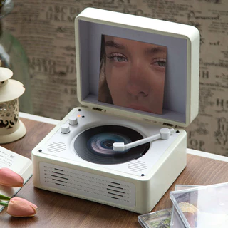 Middix CD/DVD Player พร้อมลําโพงสําหรับ Kpop Retro บลูทูธสเตอริโอเครื่องเล่นเพลงแบบพกพาแบตเตอรี่ในตัว AUX อินพุต/เอาต์พุต