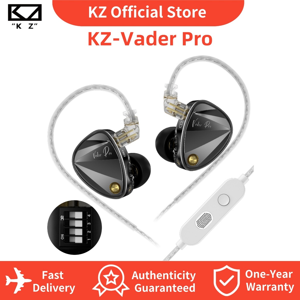 KZ Vader Pro หูฟัง 6-Driver Dynamic IEM พร้อมการตอบสนองความถี่กว้าง Professional Tuning สายเคเบิลที่