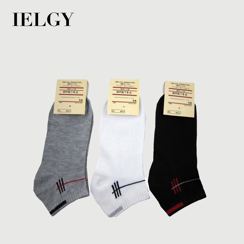IELGY ฤดูร้อนถุงเท้าต่ําด้านบนผู้ชายกีฬาลายถุงเท้าลําลอง