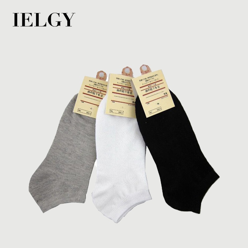 IELGY ถุงเท้าโพลีเอสเตอร์ปากตื้นสําหรับผู้ชาย