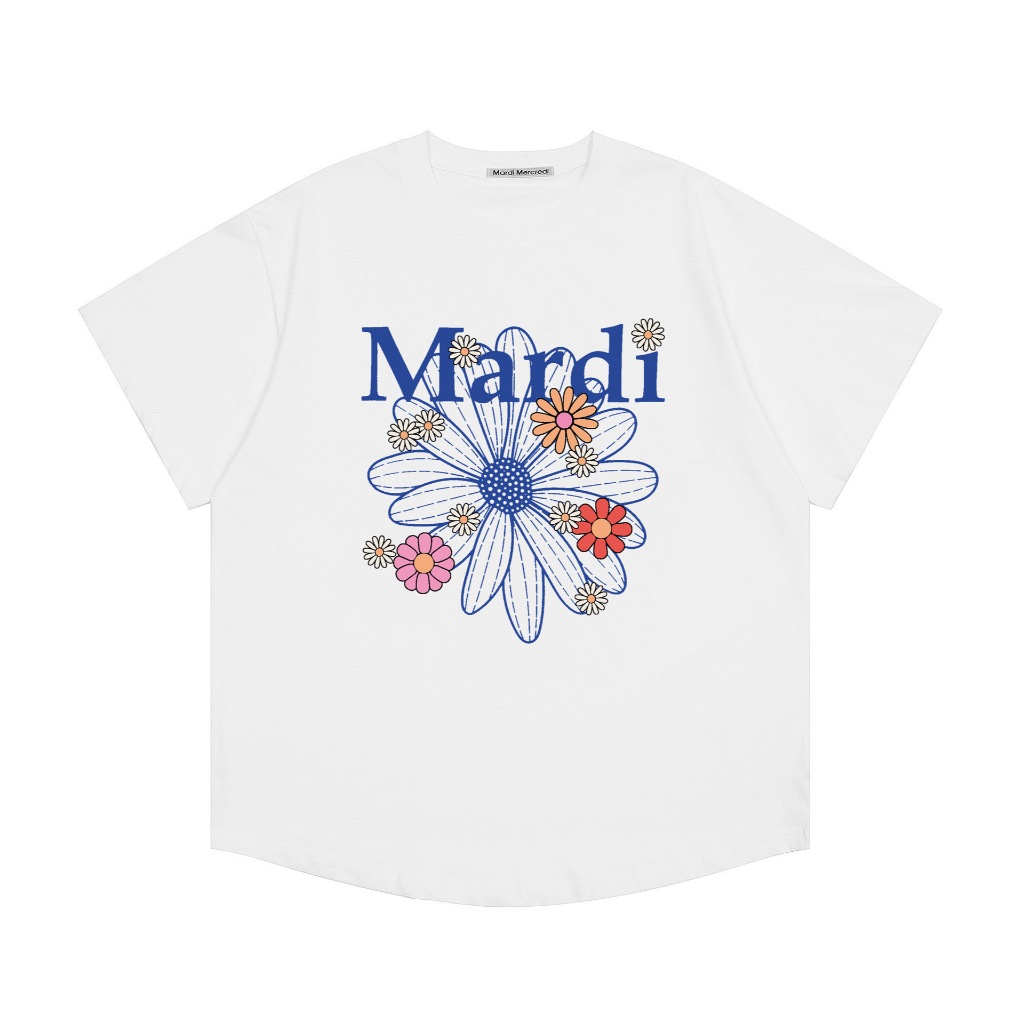 Mardi Mercredi เด็ก Tee 90-150 ซม. Daisy Multi-Floral พิมพ์ผ้าฝ้าย 100% สไตล์ Unisex เกาหลี Designer สไตล์เด็กเสื้อยืดแขนสั้น ราคา ถูกที่สุด ดีลบีเคเค แกลเลอรีภาพที่ 7