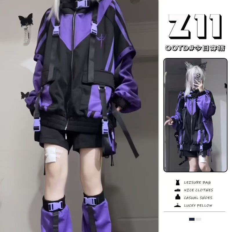 วัฒนธรรมย่อยญี่ปุ่น ย2เค พันปี อะนิเมะเสื้อกีฬาสาวแจ็คเก็ตหลวม