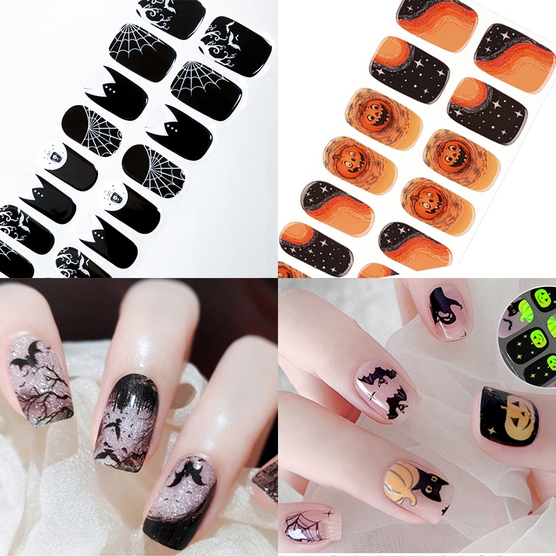 20สติ๊กเกอร์สติ๊กเกอร์เล็บควบแน่น2025 ฮาโลวีนยูวีเล็บสติ๊กเกอร์รุ่นที่สองแมงมุมเล็บสติ๊กเกอร์อบโคมไฟกึ่งทัวร์ส่องไฟเล็บสติกเกอร์ต้องการโคมไฟอบ