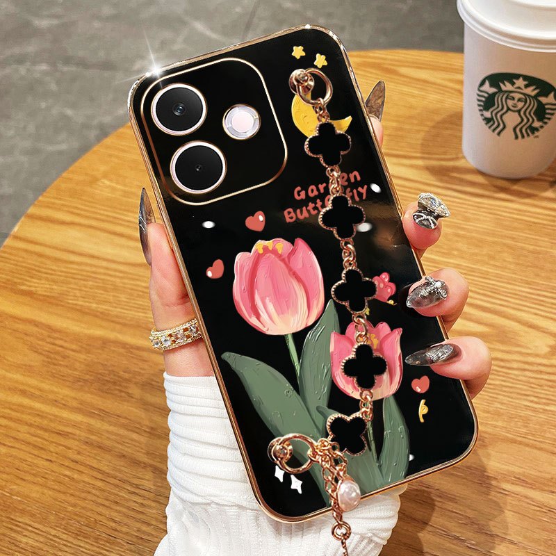 สําหรับOppo A6 A5i A5 Pro 5G 4G A5X A5i A5 5G 4Gน่ารักและสดสไตล์สร้อยข้อมือFour Leaf Clover Anti Dro