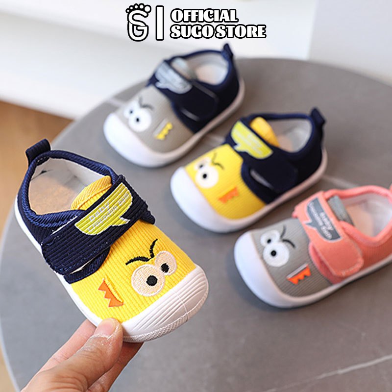 SUGE รองเท้าเด็กมีเสียง ลายการ์ตูนน่ารัก มีเสียง ด้านล่างนุ่ม สำหรับเด็ก6เดือน-3ปี