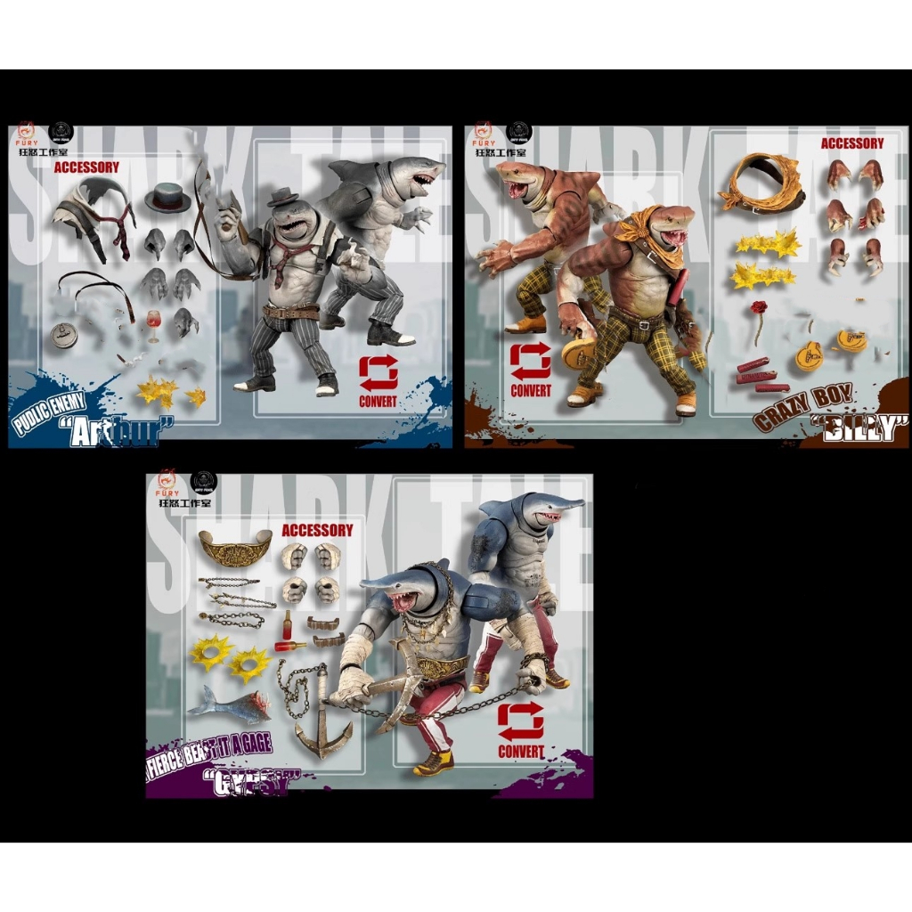 Fury TOYS Fury Studio 1/12 Abyss Power Series White Shark Tiger Shark และแอ็คชั่นฟิกเกอร์อื่นๆ