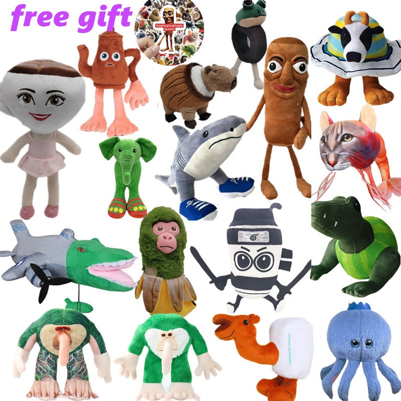 Tung Tung Tung Sahur & Trralo Tralalala & Lirili Larlla Dadadadas ตุ๊กตาตุ๊กตาอิตาเลี่ยน Brainrot Plushie ตุ๊กตาของเล่นสําหรับเด็กของขวัญวันเกิด
