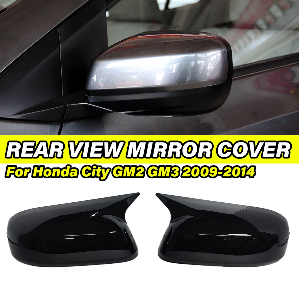 สําหรับ ฮอนด้า Honda City GM2 GM3 2009 2010 2011 2012 2013 2014 ฝาครอบกระจกมองข้าง ครอบ กระจกมองข้าง ดำมันวาว/การปรากฏ คาร์บอนไฟเบอร์ M สไตล ฮอร์น รถอุปกรณ์เสริม