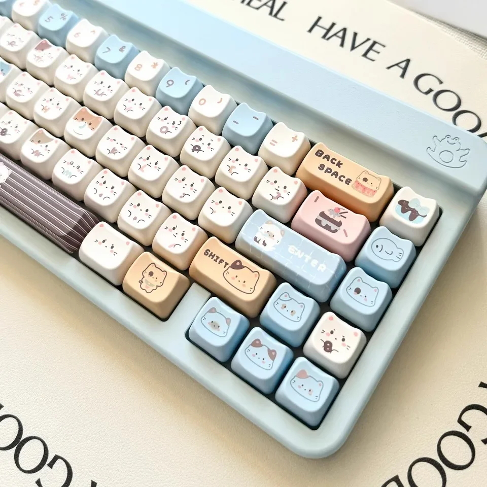 🔥ขายตรงจากโรงงาน🔥คีย์แคป PBT ธีมหัวแมว-คีย์แคป 75% ความสูง MAOคีย์แคปแบบระเหิด (พื้นที่ 2.25U/2.75U)