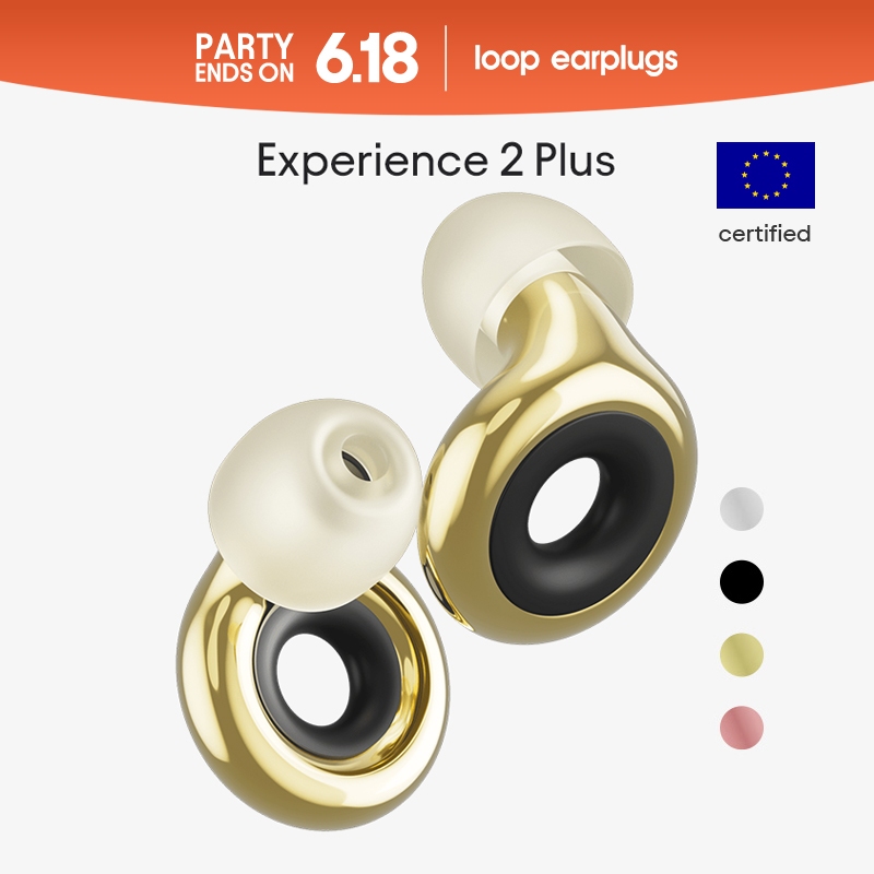 Loop Experience 2 Plus - ที่อุดหูลดเสียงรบกวน (-20dB) สำหรับงานอีเว้นท์ คอนเสิร์ต ความไวต่อเสียง การเดินทาง และการขับขี่มอเตอร์ไซค์ - ป้องกันการได้ยินแบบใช้ซ้ำได้และมีคุณภาพเสียงสูง