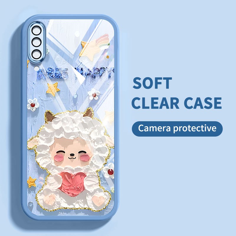 YBD สําหรับ Samsung Galaxy A50 A50S A30S A307 A03S A02S M02S A025 A307 ภาพวาดสีน้ํามันสัตว์และ Pearl