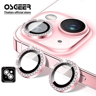 OSGEER เพชรกล้องเลนส์ Protector สําหรับ iPhone 11 12 13 14 15 16 Pro Max Plus, Bling กระจกนิรภัยฝาครอบกล้อง,แต่ละตําแหน่งอัตโนมัติแหวนโลหะ