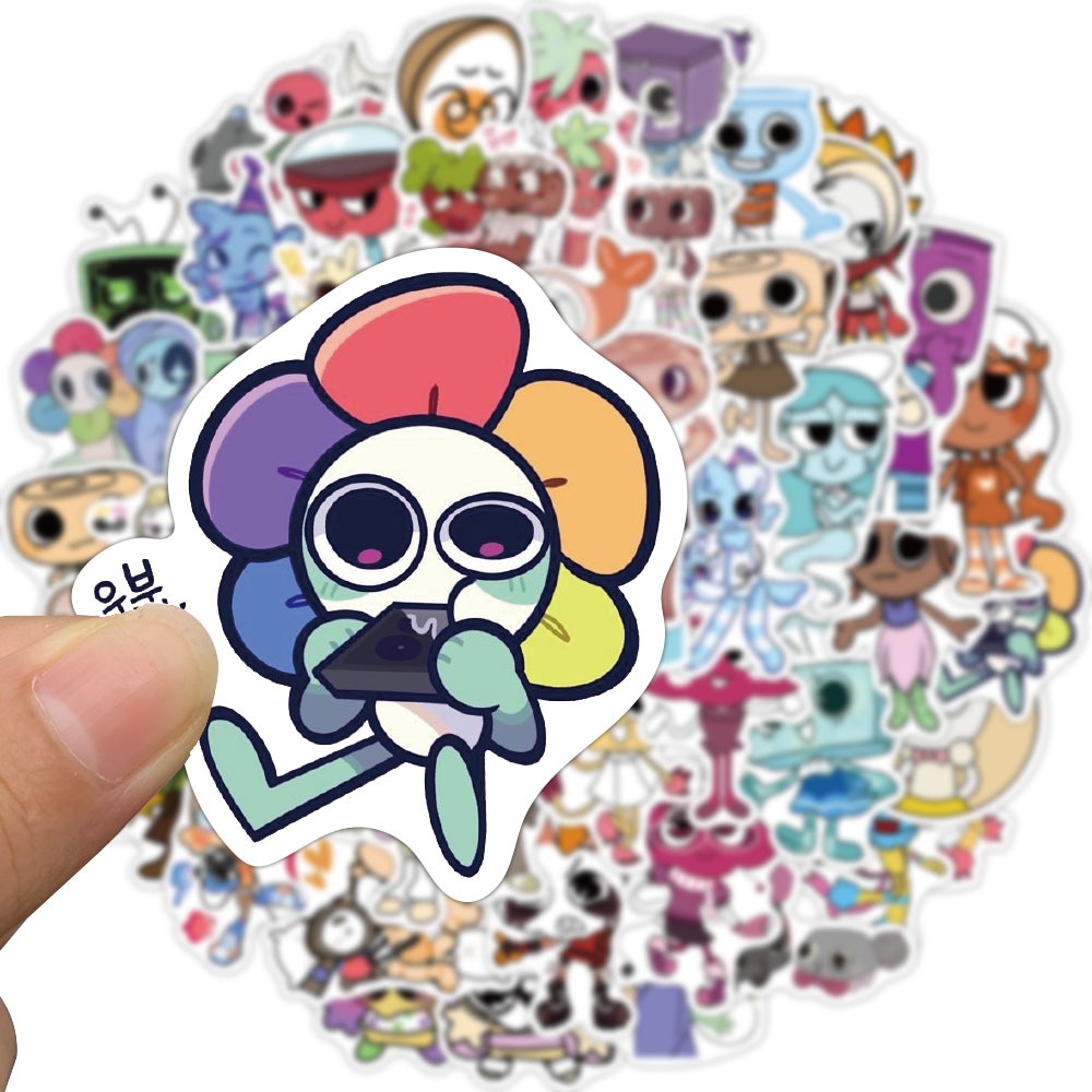 [สติ๊กเกอร์ขนาดใหญ่]54PCS ตลก Dandys World สติ๊กเกอร์การ์ตูน DIY สเก็ตบอร์ดโน๊ตบุ๊คกระเป๋าเดินทางแล็ปท็อปโทรศัพท์ตู้เย็นสติ๊กเกอร์กันน้ํา