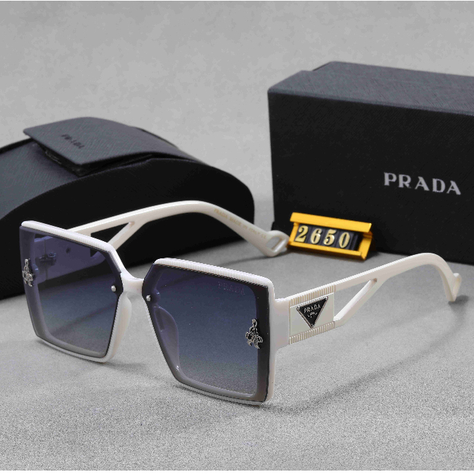 2026 สไตล์ใหม่ Prada HD เวอร์ชั่นเกาหลีแว่นตากันแดดแบบเรียบง่ายแฟชั่นแว่นกันแดดบังแดดกลางแจ้ง 2SK265