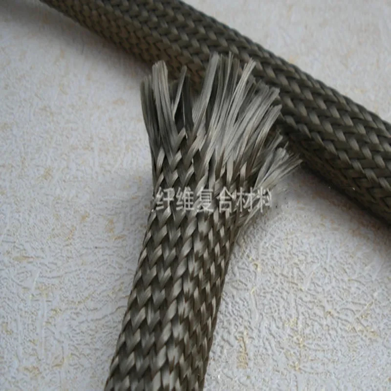 3K HCF-15/6K HCF-39/12K HCF-52 คาร์บอนไฟเบอร์กระบอกสายรัดผ้า Braid เข็มขัดคาร์บอนไฟเบอร์กระบอกสลิงแบ