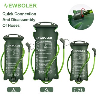 Newboler 1.5L 2L 3L Water Bladder PEVA BPA-Free Running Hydration Bag Portable Leak Proof Water Bag For Hiking Cycling Camping Running