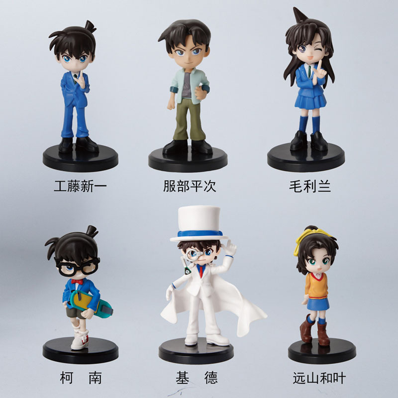 6 ชิ้น 10 ซม.-12 ซม.นักสืบ Conan Gashapon ของเล่น Kuroba Kaito Furuya Rei Akai Shuichi Matuda Jinpei Action Figure เครื่องประดับของขวัญของเล่น