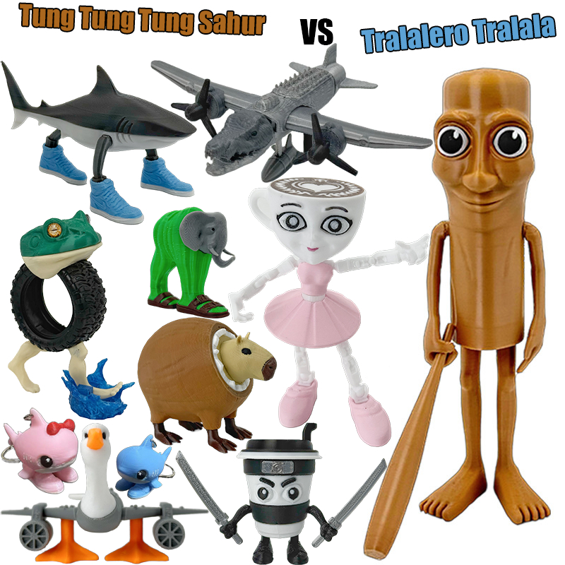 2025 Tarralero Tralala 3D การพิมพ์ของเล่น Tung Tung Tung Saur Action Figure Movable Joints เกมของสะสมของเล่นของขวัญ