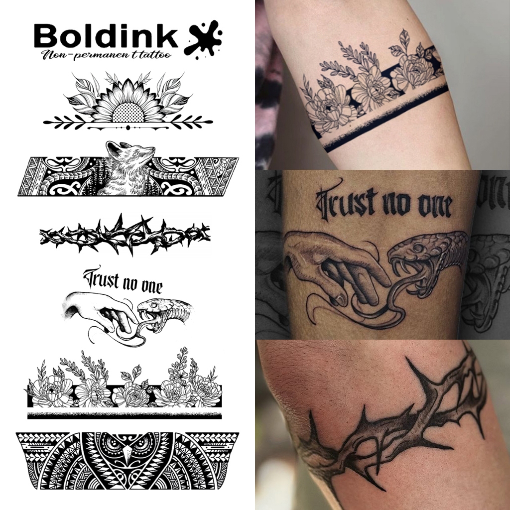 Boldink รอยสักสติ๊กเกอร์ชั่วคราว กันน้ํา ติดทนนาน แขน ชุดสักปลอม