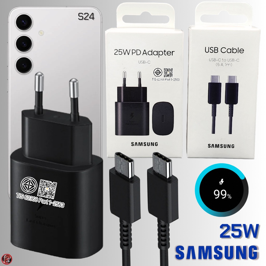 เครื่องชาร์จสําหรับ Sansung 25W (EU) Sansung S24 Usb-C Head Long Type-C Cable m.Special Quick Charging