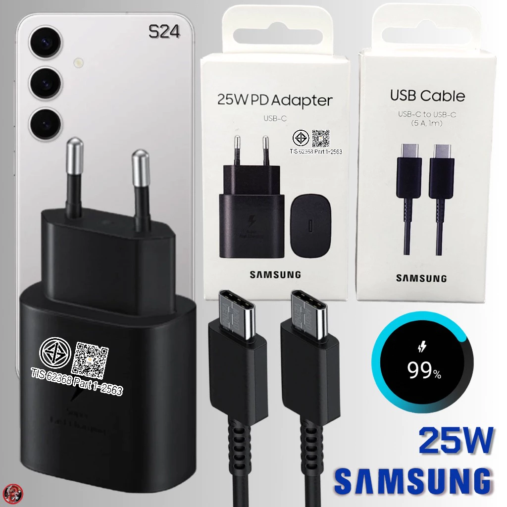 เครื่องชาร์จสําหรับ Sansung 25W (EU) Sansung S24 Usb-C Head Long Type-C Cable m.Special Quick Charging