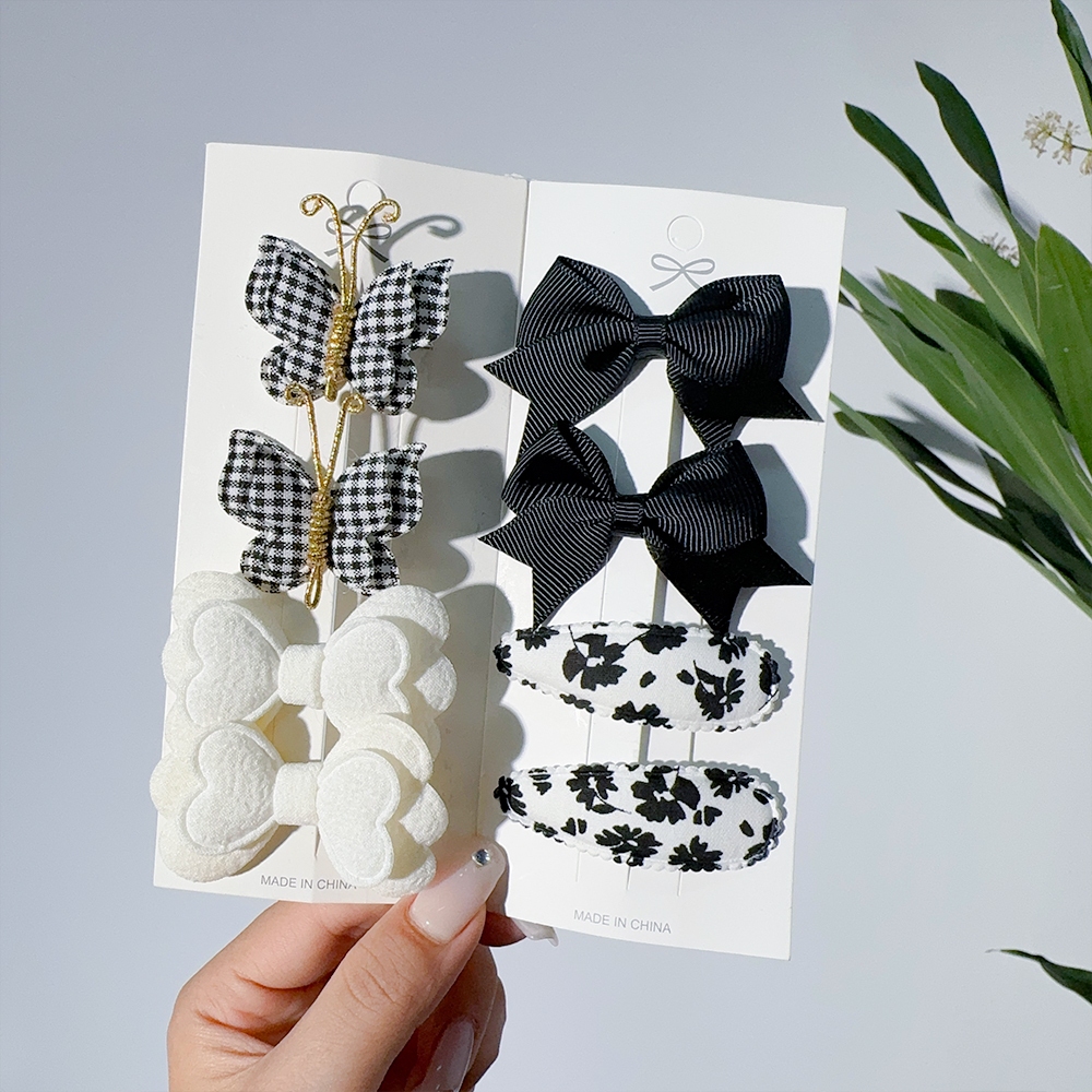 8 ชิ้นสาวสี่รุ่น Double-Layer Bowknot กิ๊บติดผมและพิมพ์ BB คลิปชุดเด็กน่ารักอุปกรณ์เสริมผม
