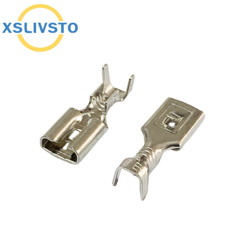 50/ 100 pcs ทองแดง Tined Terminal รถสายไฟหญิง Connector 4.8 Series ใส่ฤดูใบไม้ผลิ Pin DJ623-E4.8A G1