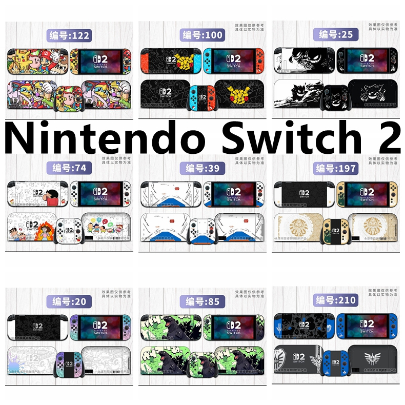 80 สีสติกเกอร์ผิวใช้งานร่วมกับ Nintendo Switch 2 (2025) ไวนิล Decal รูปแบบที่สวยงามชุดฟิล์มป้องกันสําหรับ NS2 คอนโซลและ Joy-Con Controller & Dock