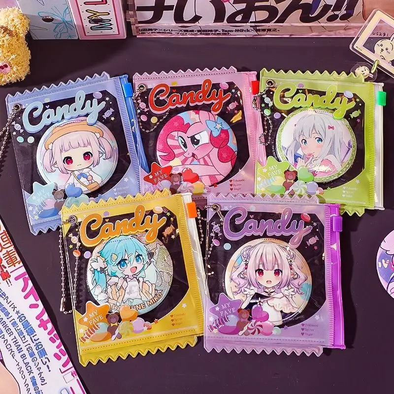UNI.FUN Pvc Badge Pouch Anime Button pin Storage Case Candy ถุงบรรจุภัณฑ์กระเป๋าจี้