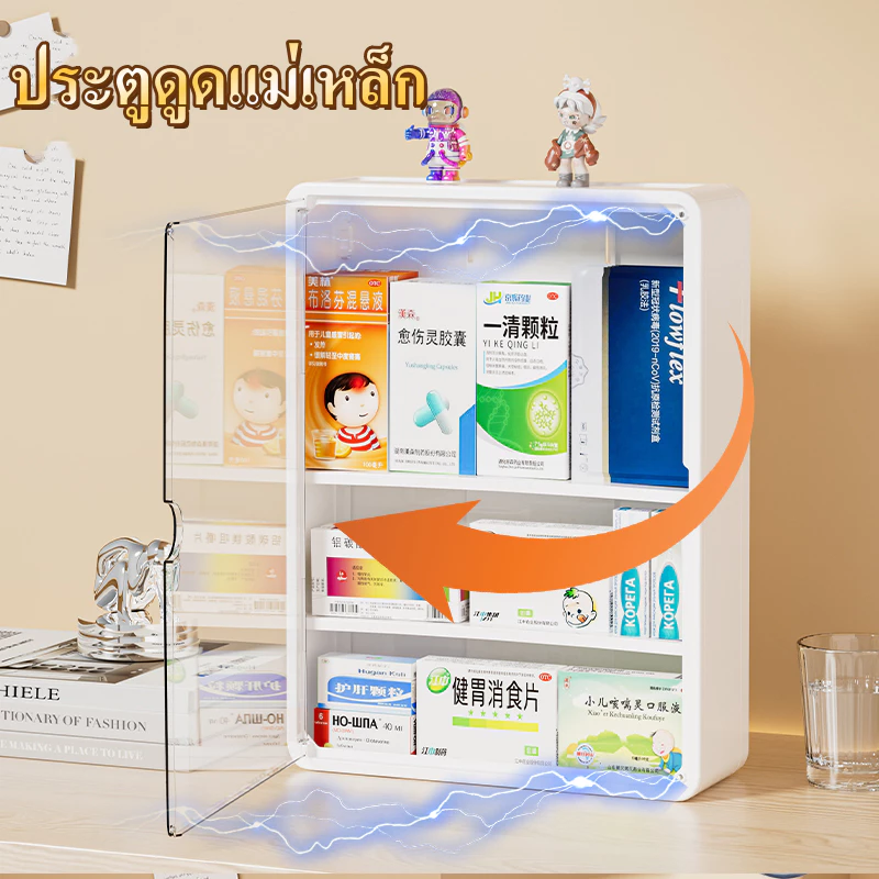 ตู้ยาสามัญประจำบ้าน ติดผนัง กล่องเก็บ ชั้นวางของ กล่องเก็บของ สินค้าของแท้คุณภาพดีจัดระเบียบเก็บยาให้เป็นที่ thumbnail 7