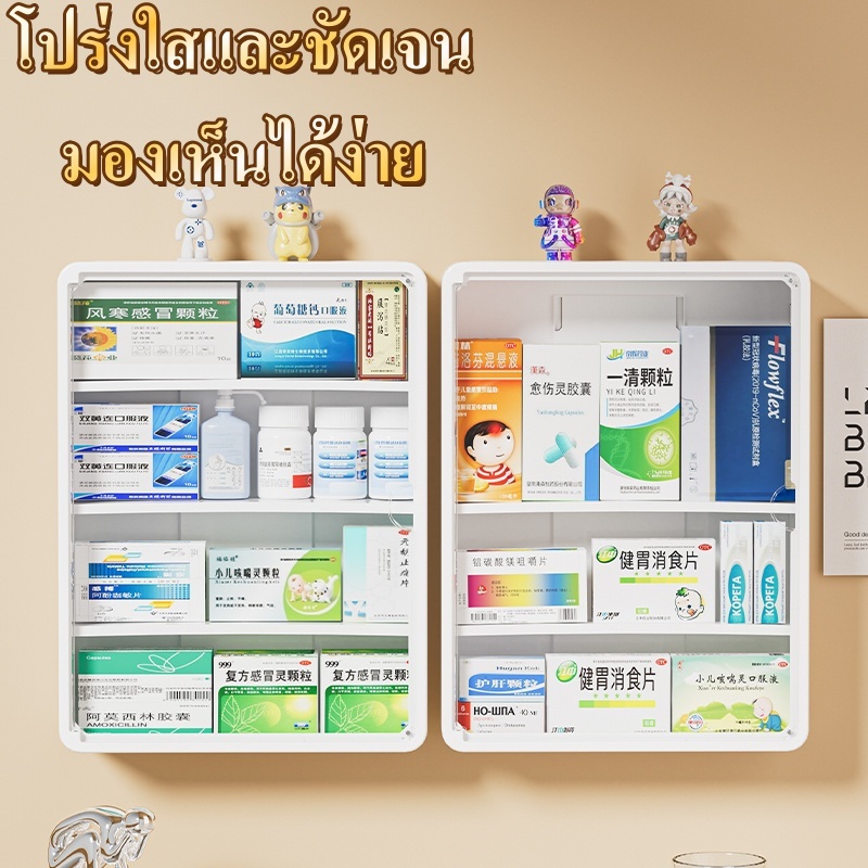 ตู้ยาสามัญประจำบ้าน ติดผนัง กล่องเก็บของ ชั้นวางของ กล่องเก็บของ สินค้าของแท้คุณภาพดีจัดระเบียบเก็บยาให้เป็นที่