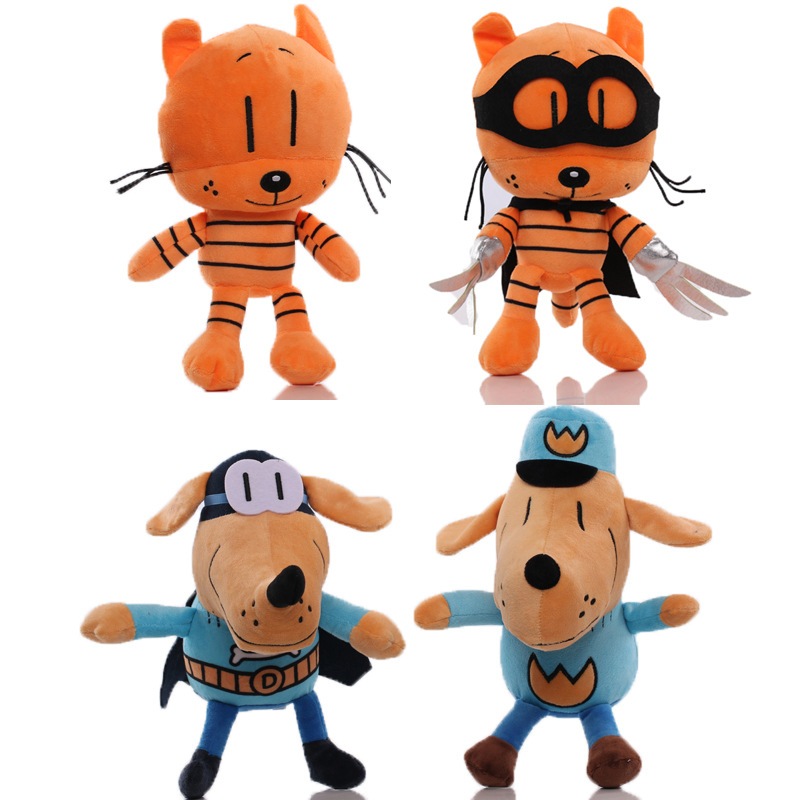 25-27 ซม.น่ารัก Dog Man ของเล่นตุ๊กตา Dogman ตุ๊กตานุ่มตุ๊กตาการ์ตูน Petey the Cat Puppy Chief Plushie สัตว์ตัวเลขของขวัญวันเกิด