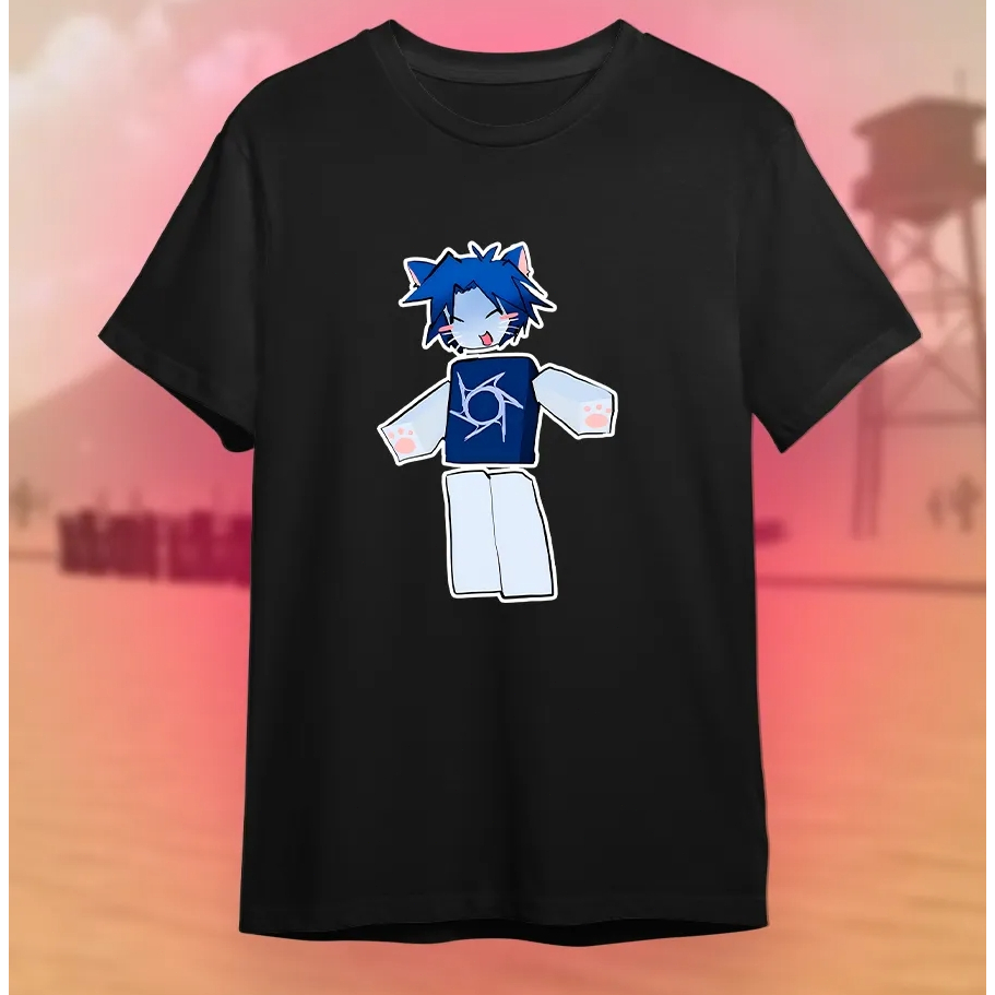 Roblox forsaken Azure เสื้อเล่นเกมผ้าฝ้ายแท้คอกลมแขนสั้นสําหรับผู้ชาย #24