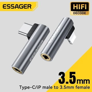 Essager Type-C/L ถึง 3.5 มม. ตัวแปลงเสียงแจ็คหูฟังอะแดปเตอร์เสียง AUX