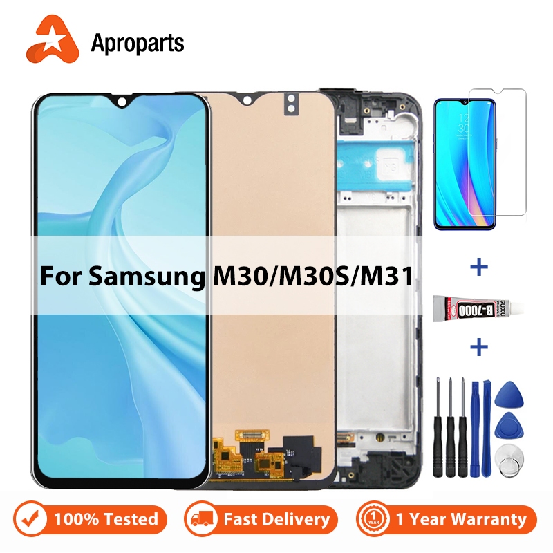 LCD สําหรับ Samsung Galaxy M30 M30S M31 M305 M307 M315 M305G M315F M307F จอแสดงผล ชิ้นส่วนเปลี่ยนประ